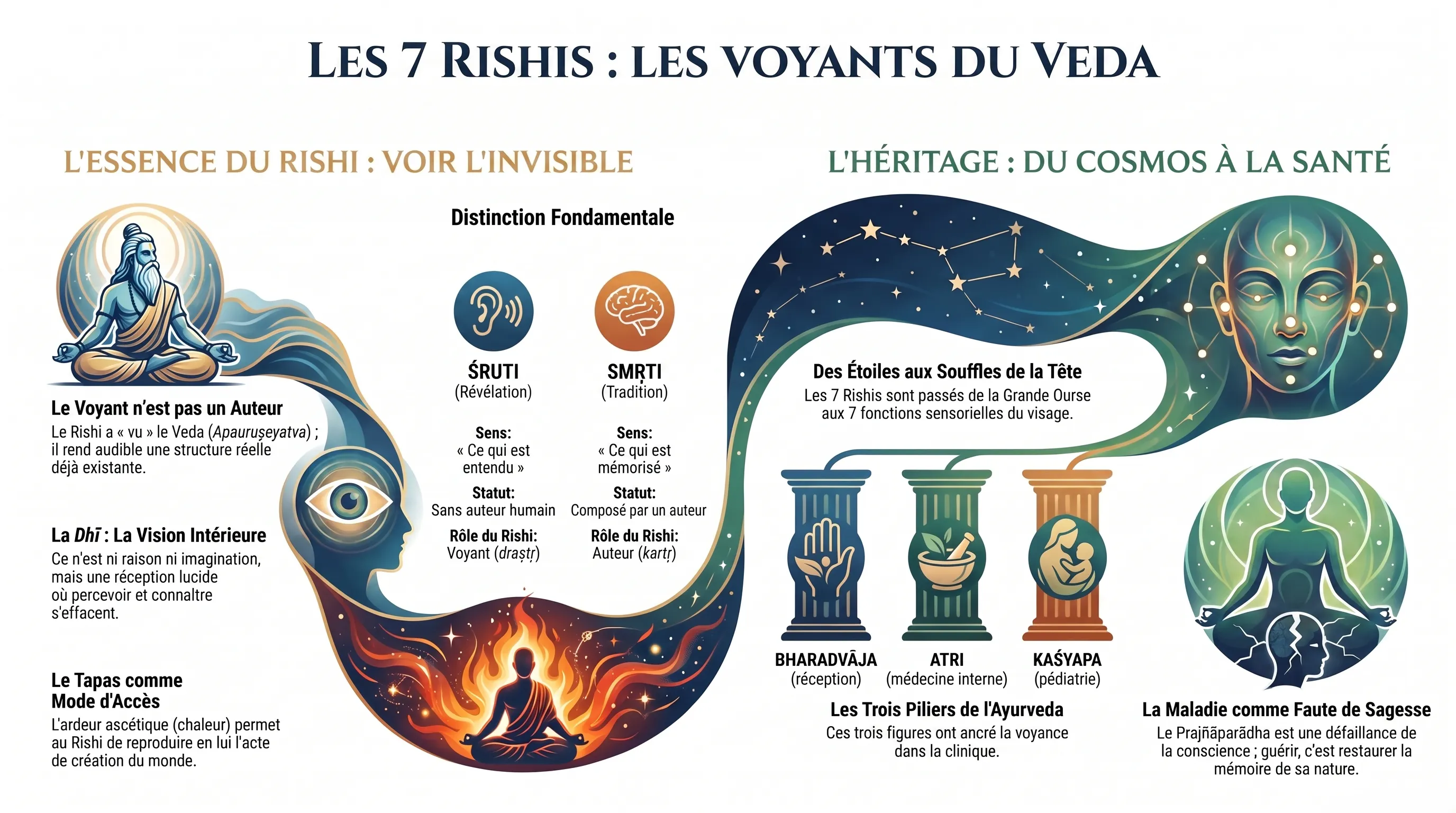 Les sept ṛṣi, voyants du Veda, identifiés aux étoiles de la Grande Ourse