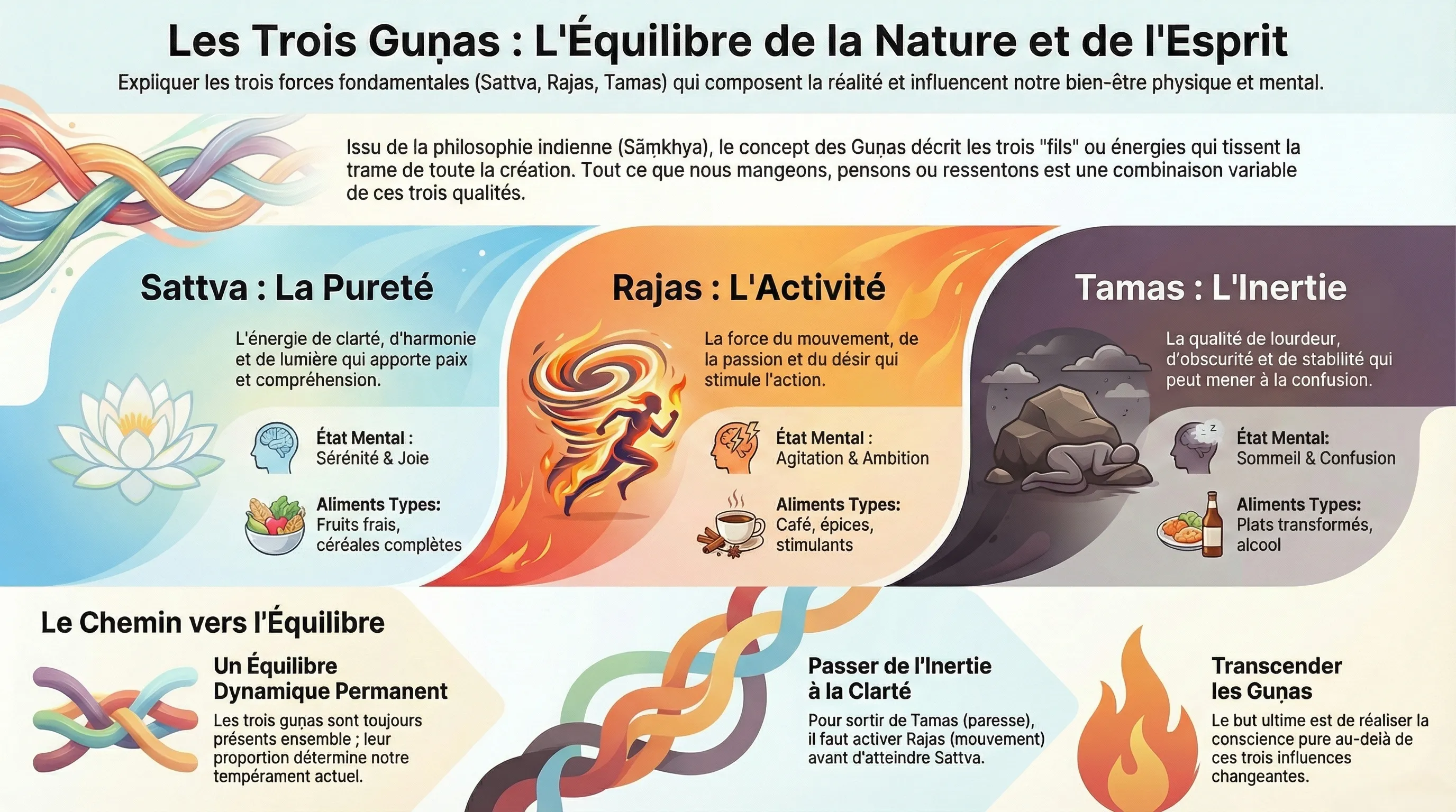 Les trois Gunas, qualités de la Nature dans la philosophie védique
