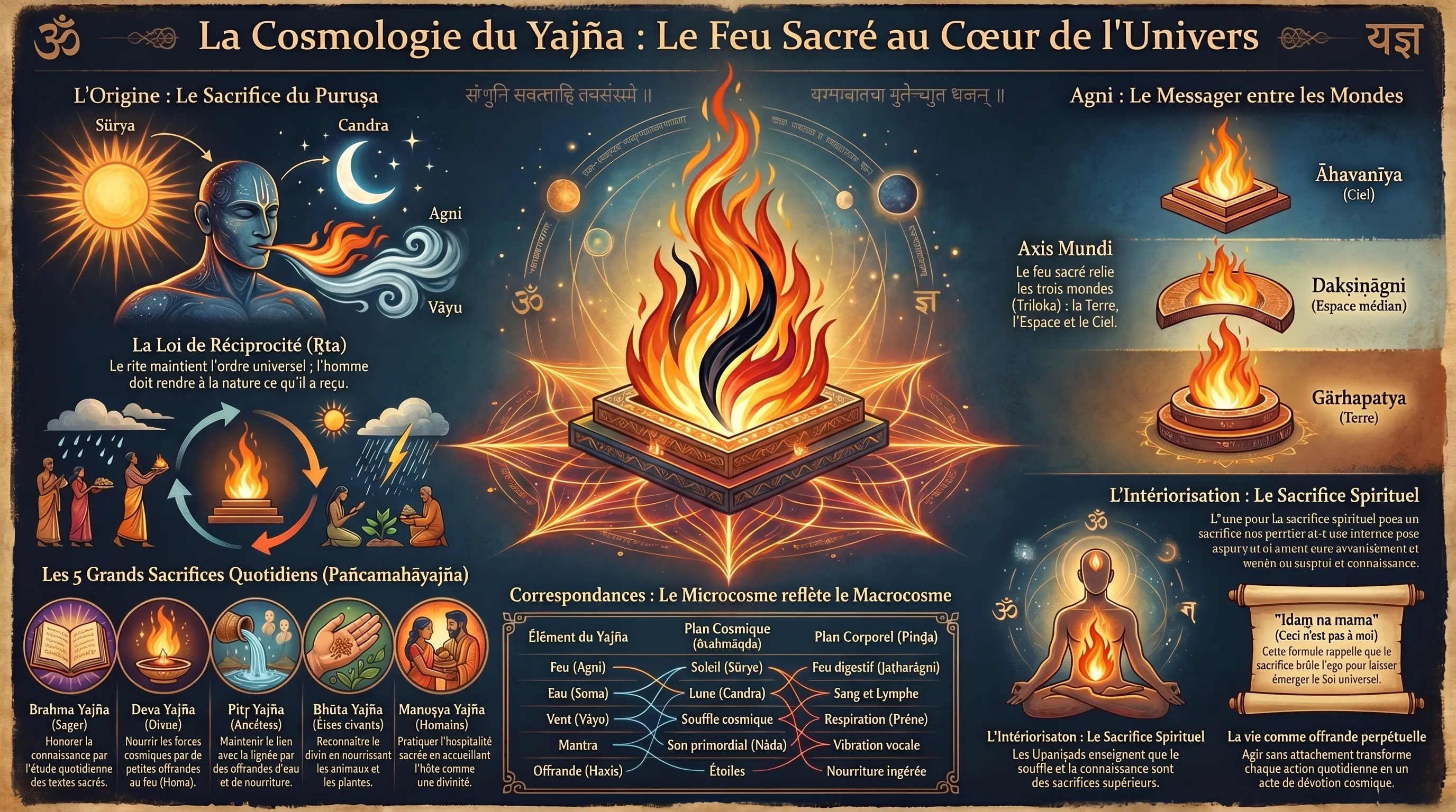 Yajna, le sacrifice rituel védique et son symbolisme cosmique