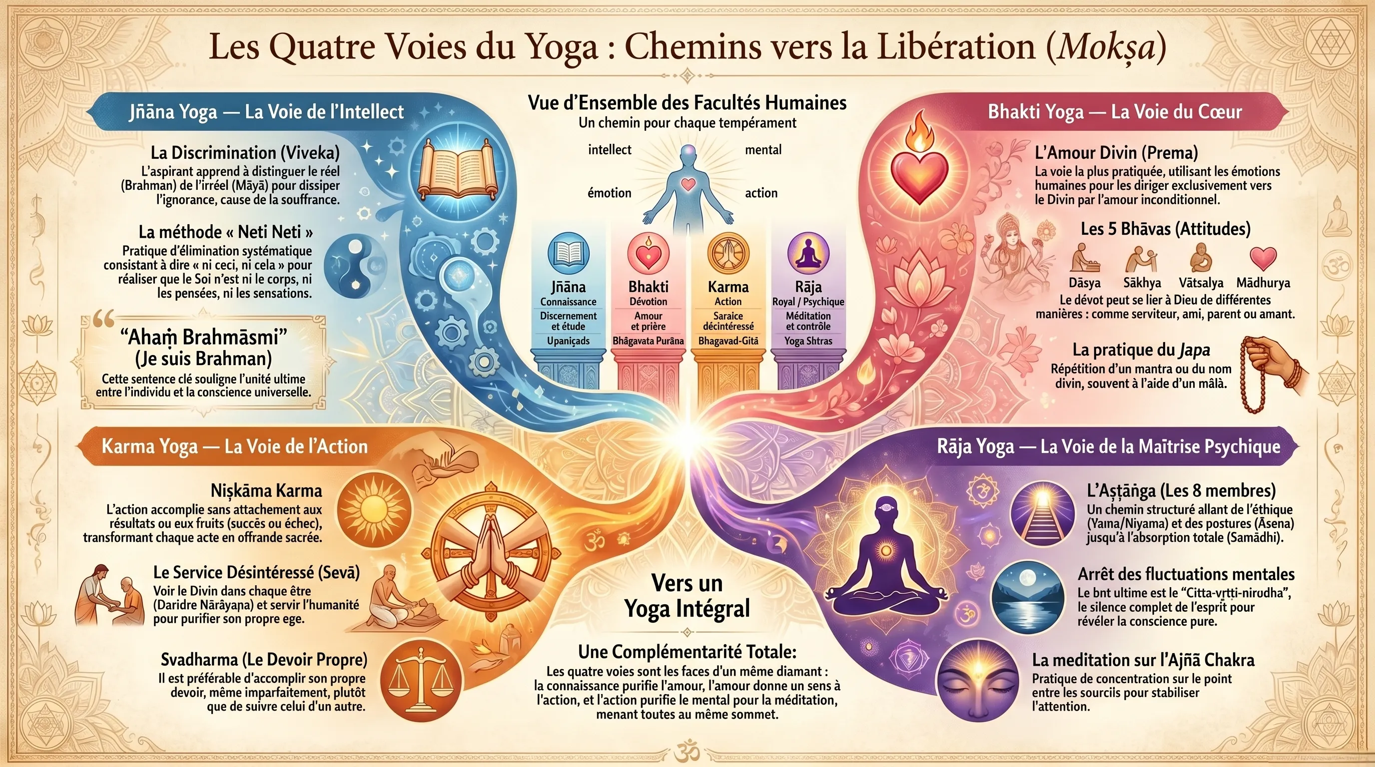 Les quatre Yogas, voies vers la libération dans la tradition védique