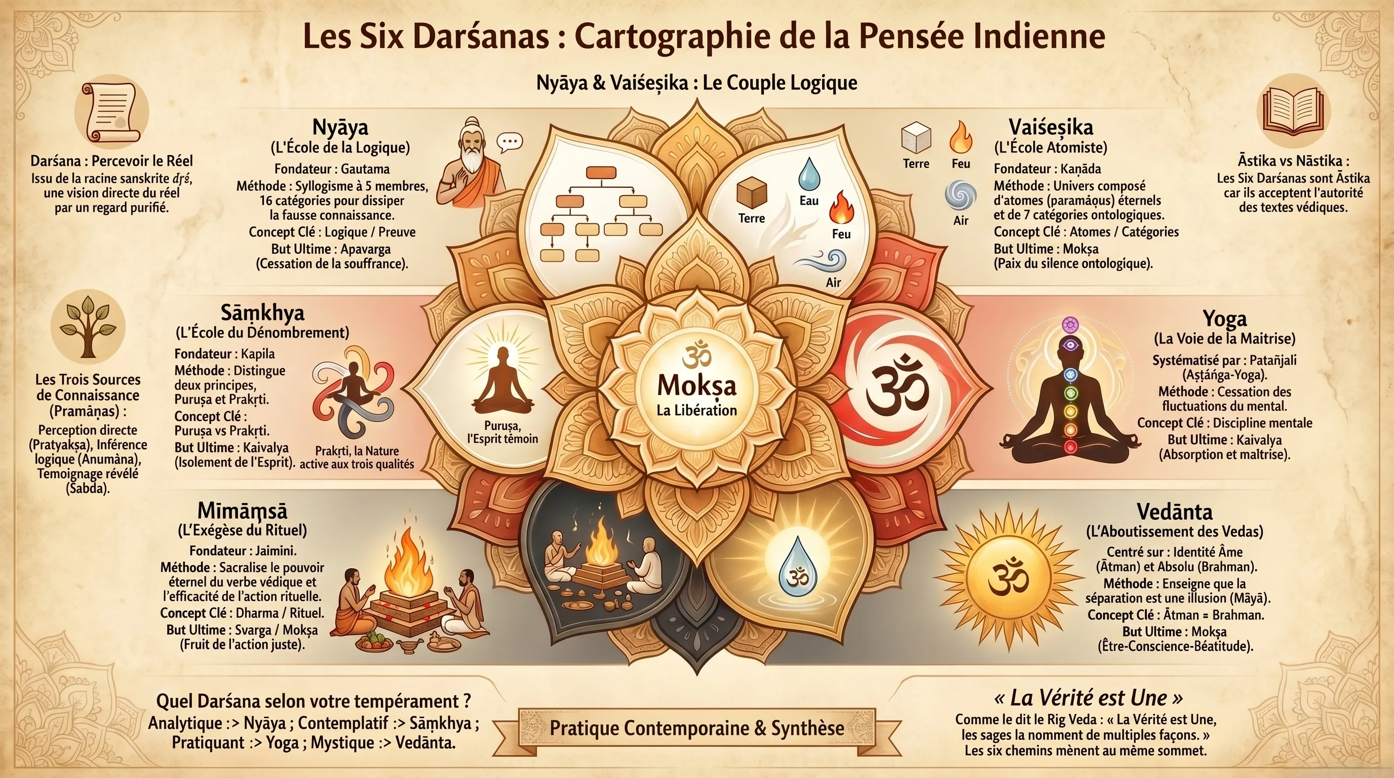 Les six Darshanas, écoles de la philosophie védique classique