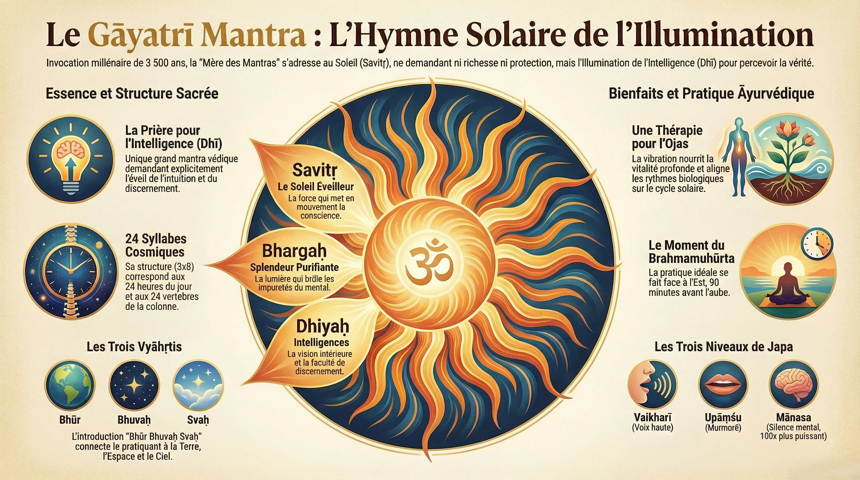 Gayatri Mantra, hymne solaire védique de la lumière divine