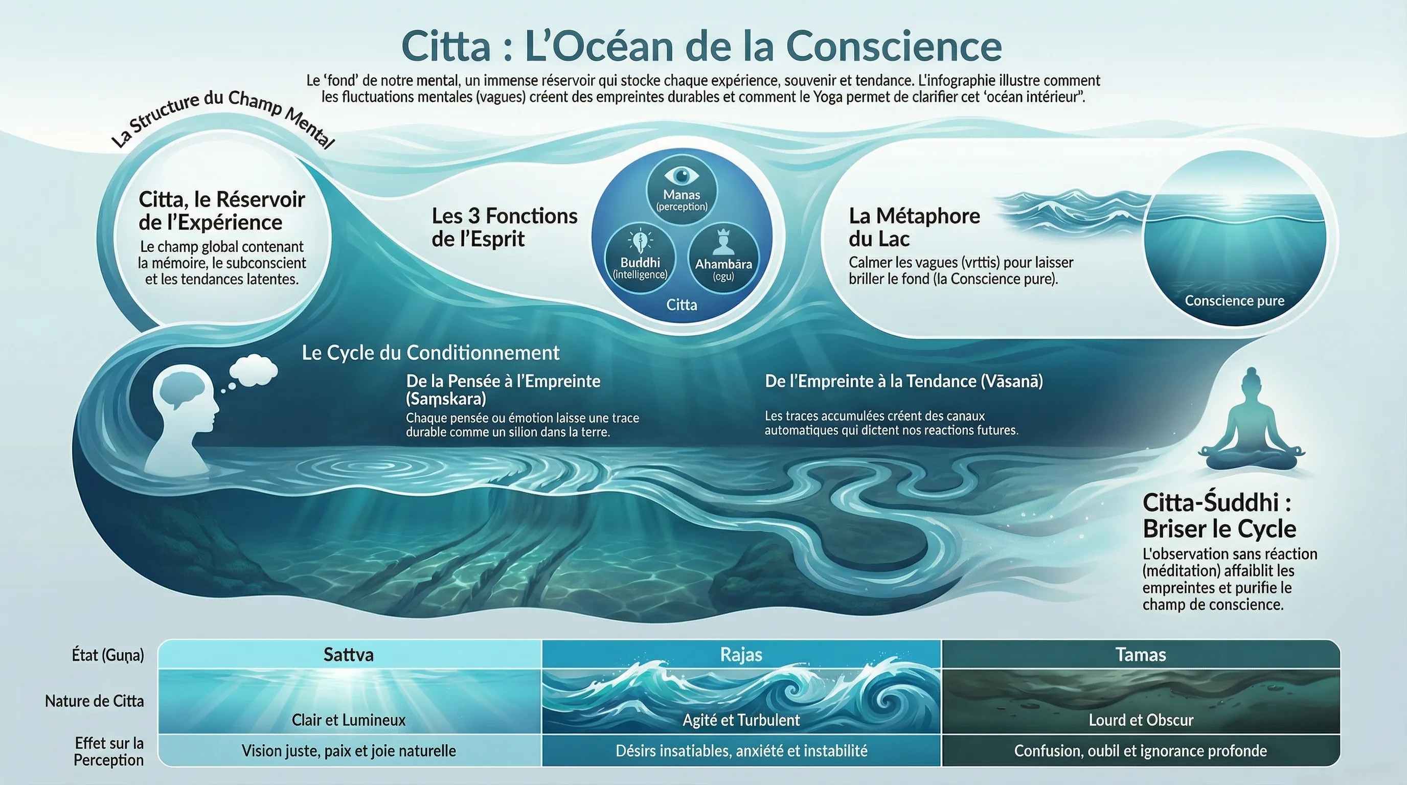 Chitta, la mémoire profonde et le lac du mental dans le Vedanta