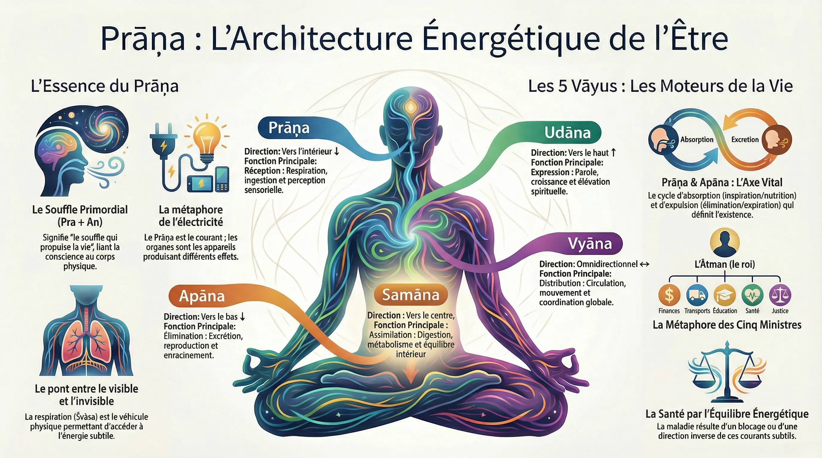 Les cinq Vayus, formes de Prana dans la tradition yogique
