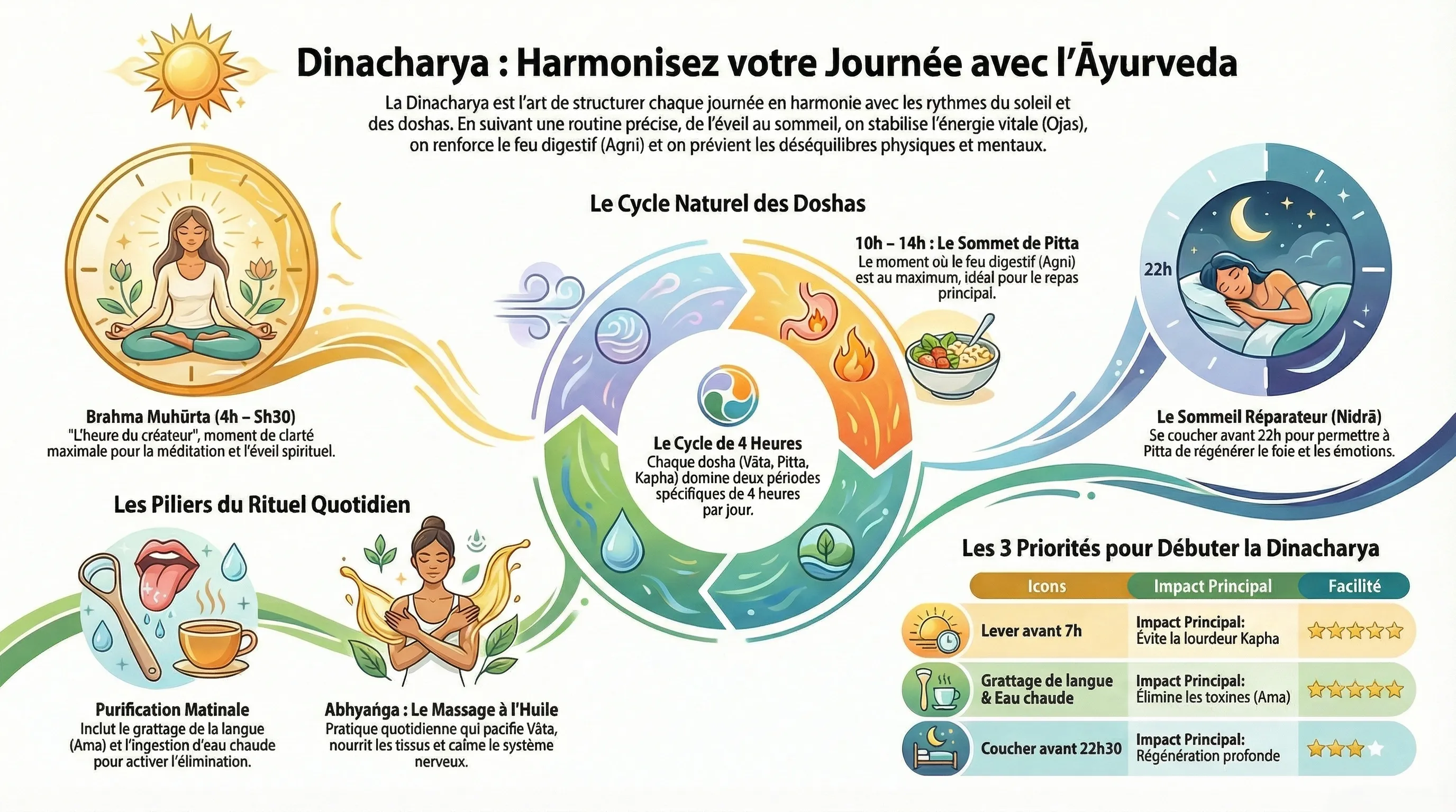 Dinacharya, la routine quotidienne ayurvédique pour la santé et l'équilibre