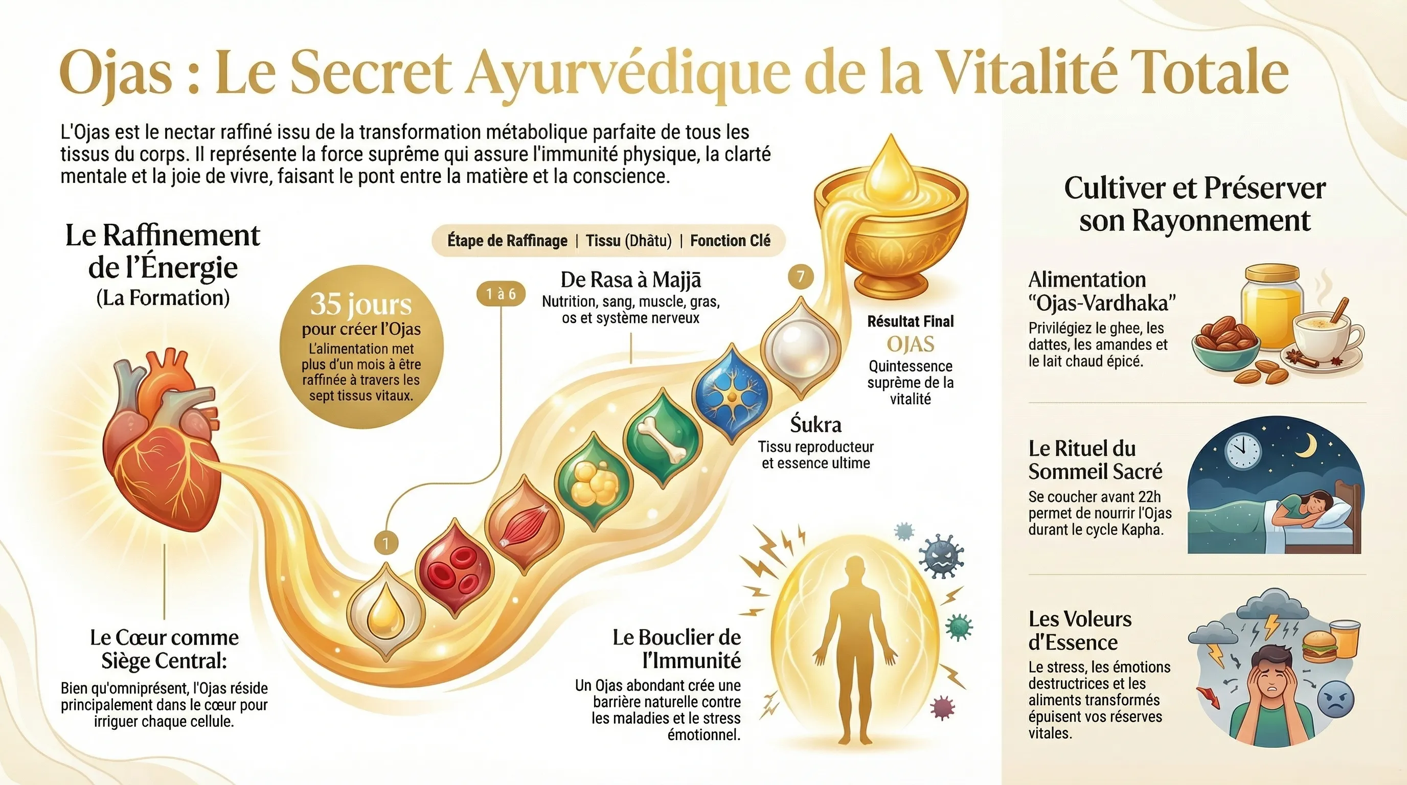 Ojas, l'essence vitale et l'immunité spirituelle en Ayurveda