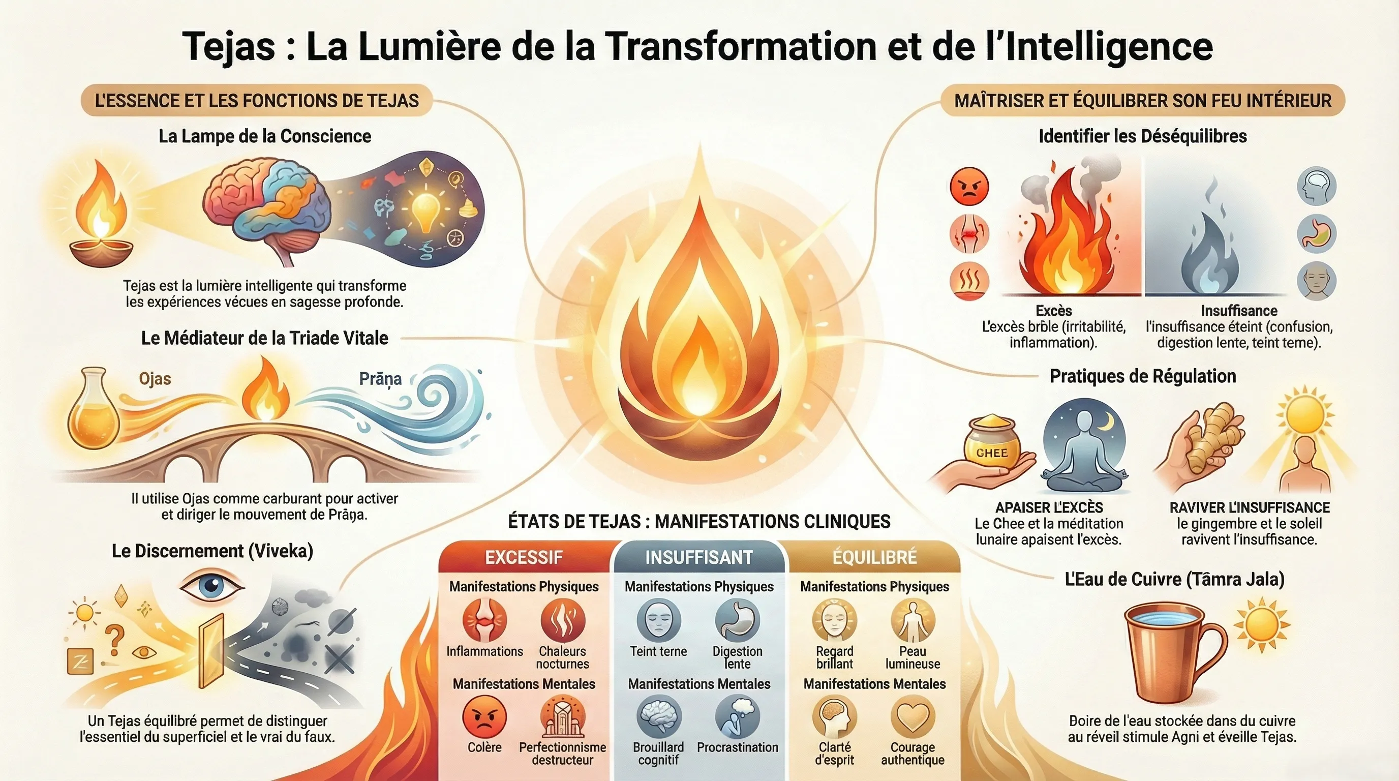 Tejas, l'éclat spirituel et le feu de la conscience en Ayurveda
