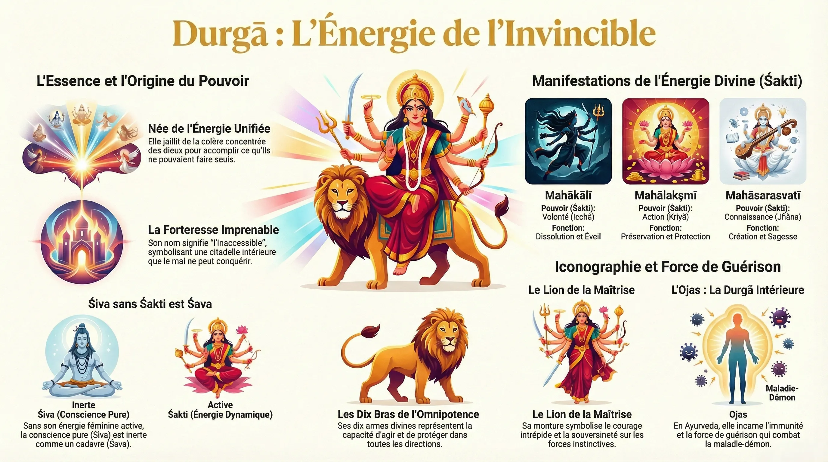 Durga, la déesse guerrière cosmique et protectrice des mondes