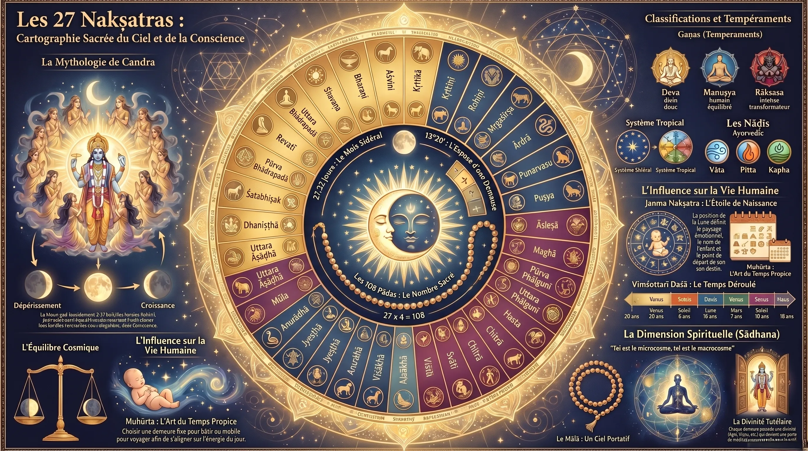 Les Nakshatras, constellations lunaires dans l'astrologie védique