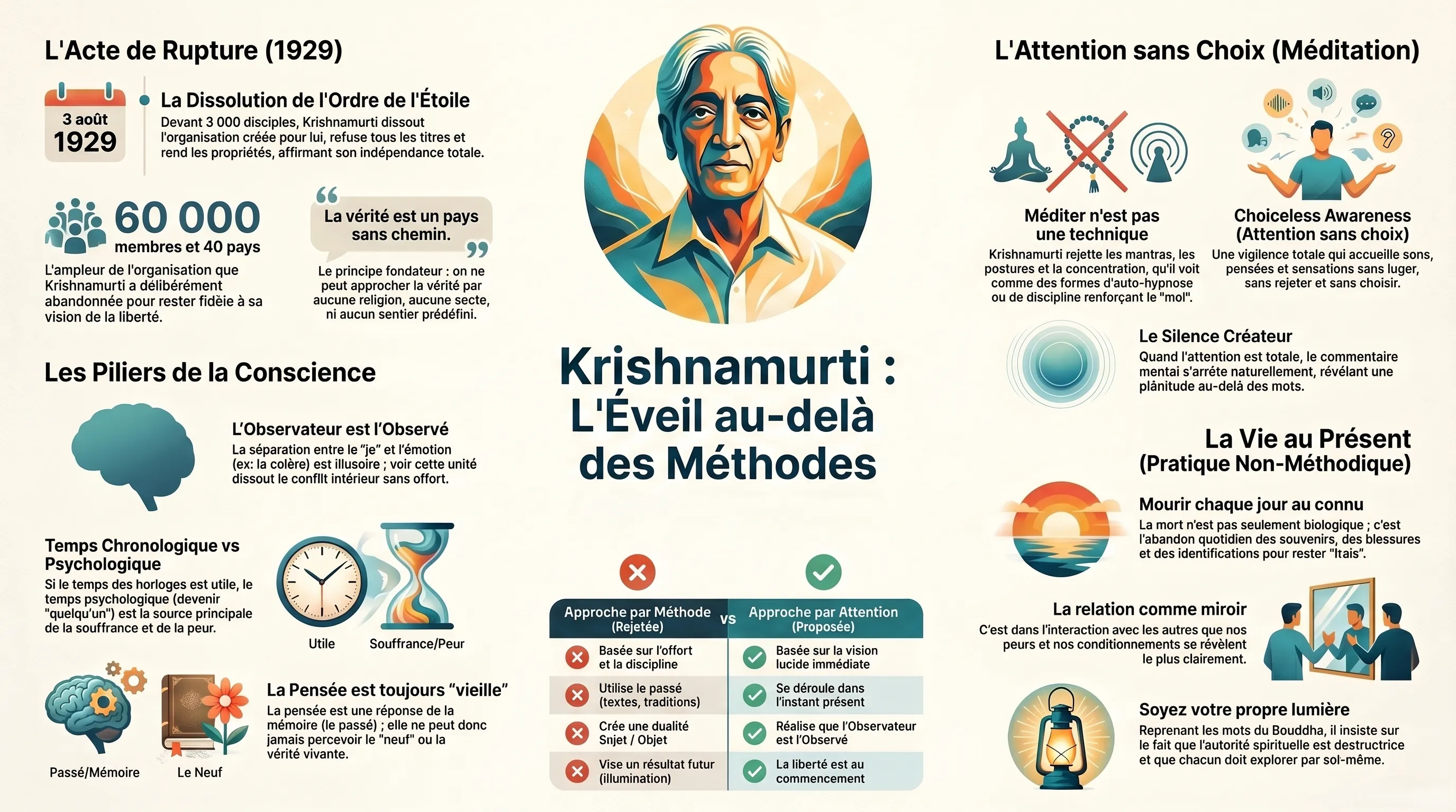 Jiddu Krishnamurti, philosophe de la liberté et de la conscience