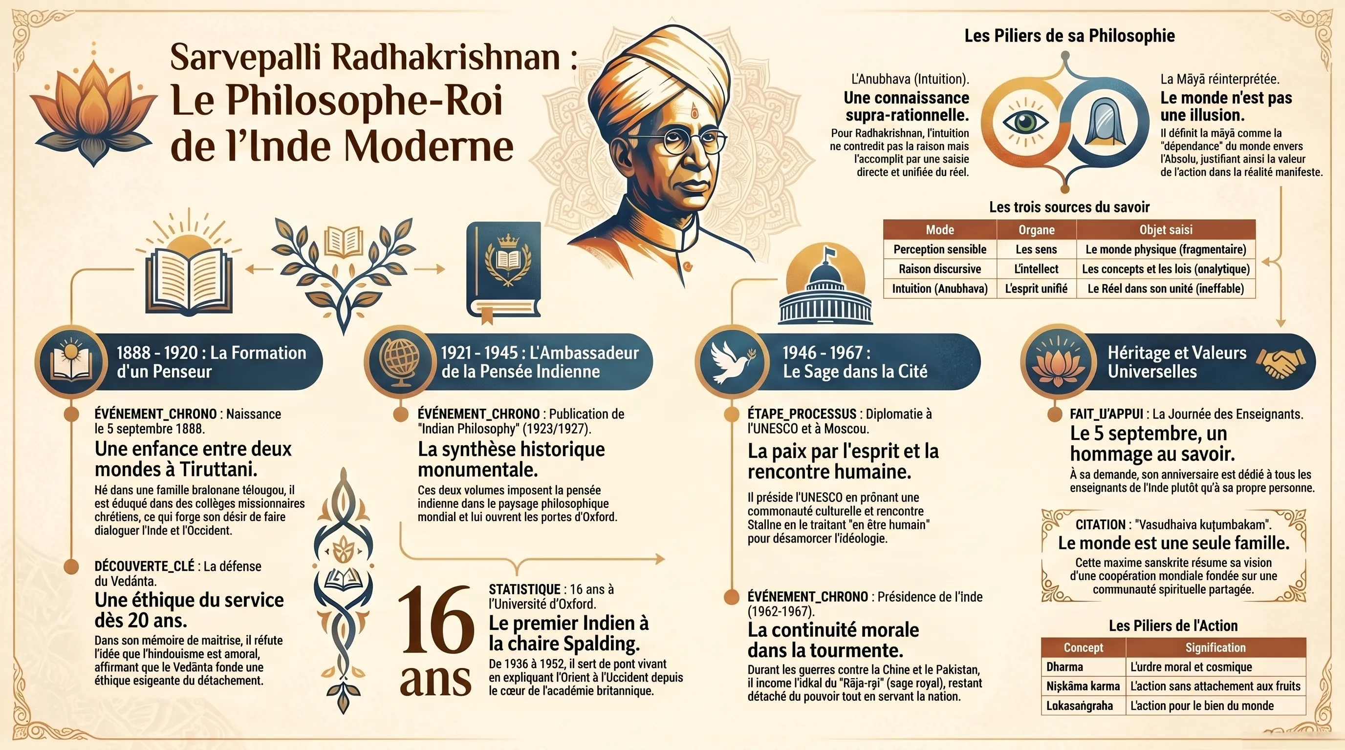Sarvepalli Radhakrishnan, philosophe et président de l'Inde