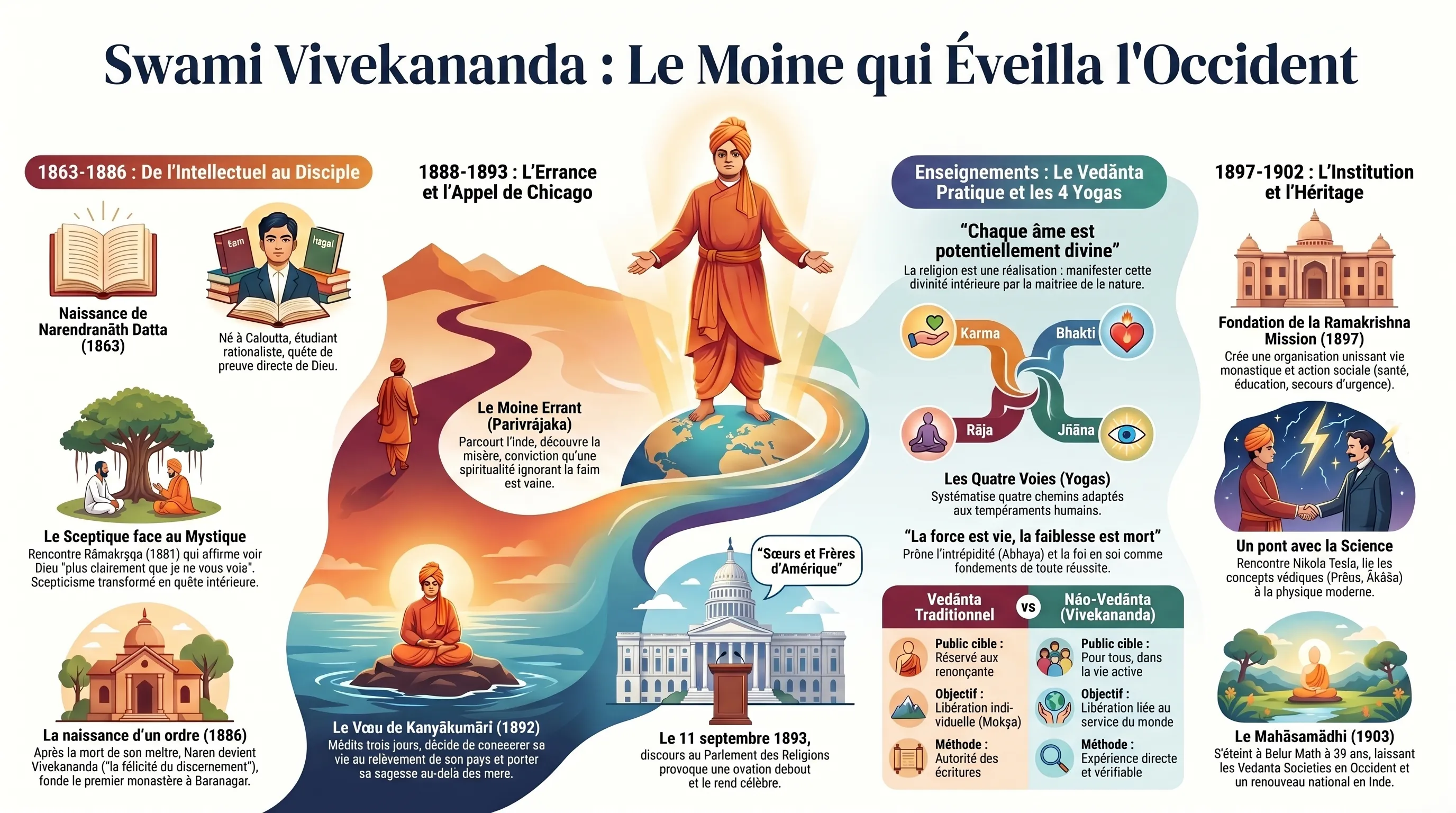 Swami Vivekananda, disciple de Ramakrishna et messager du Vedanta