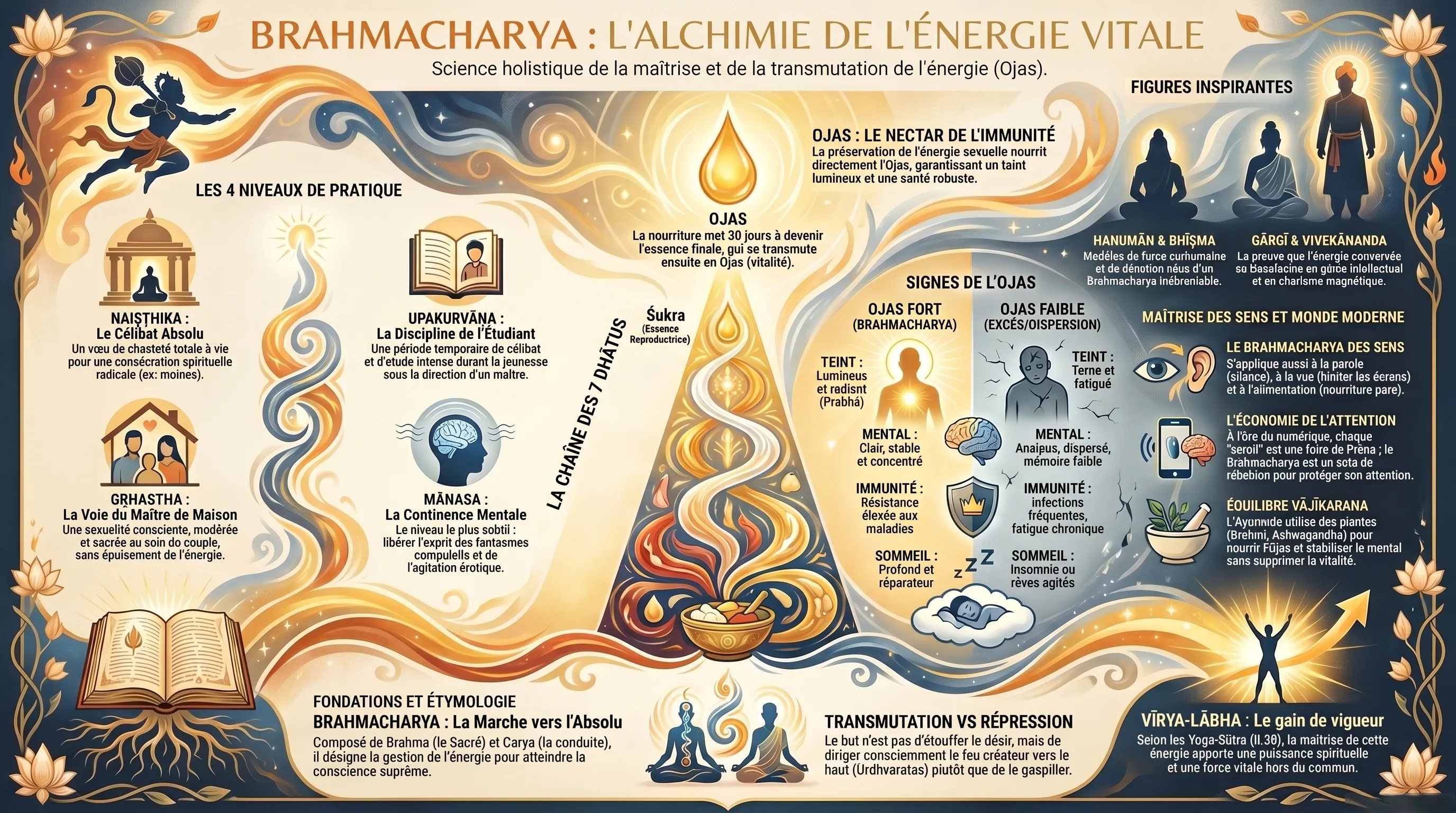 Brahmacharya, la continence et la maîtrise de l'énergie vitale