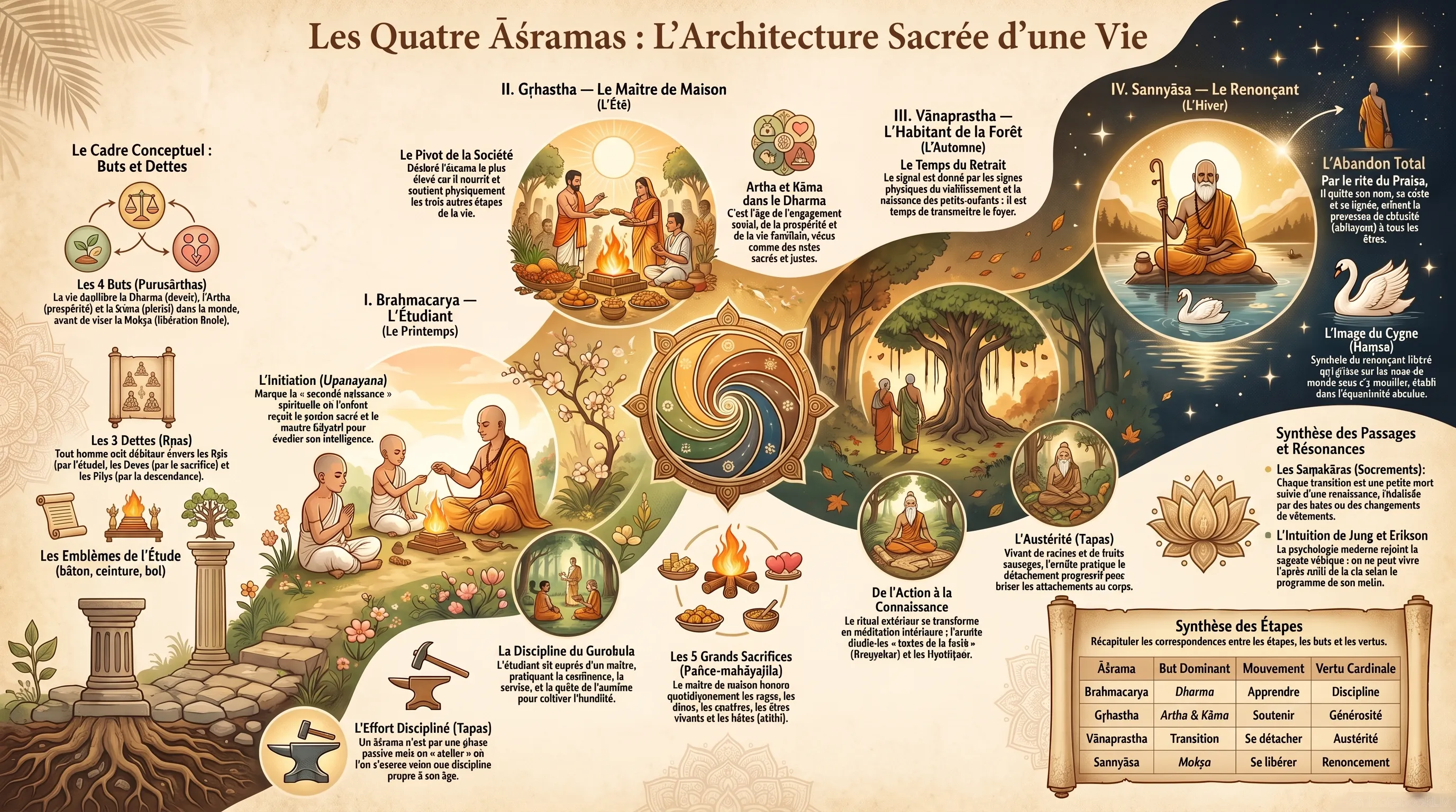 Les quatre āśramas, étapes de la vie védique
