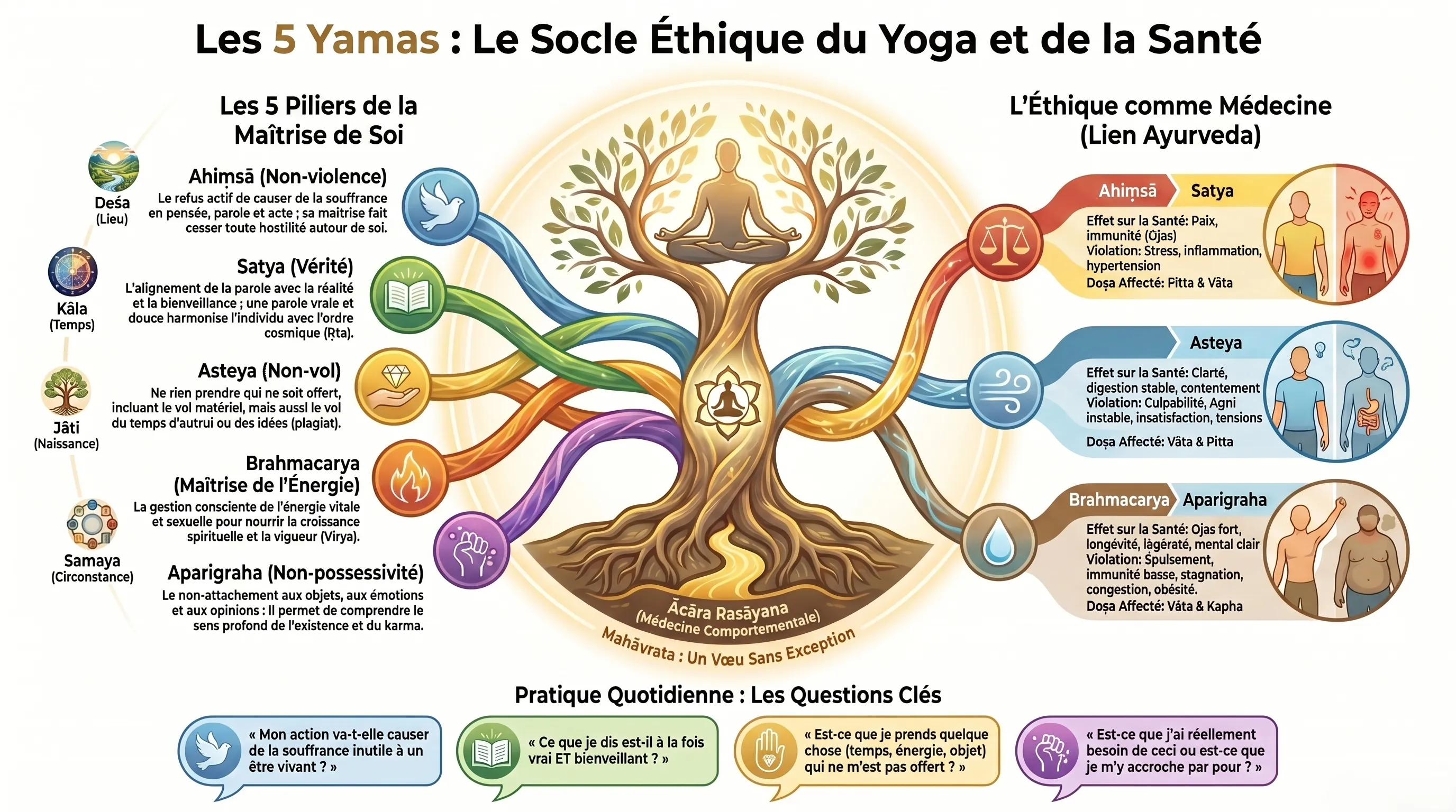 Les Yamas, les cinq disciplines éthiques fondamentales du yoga