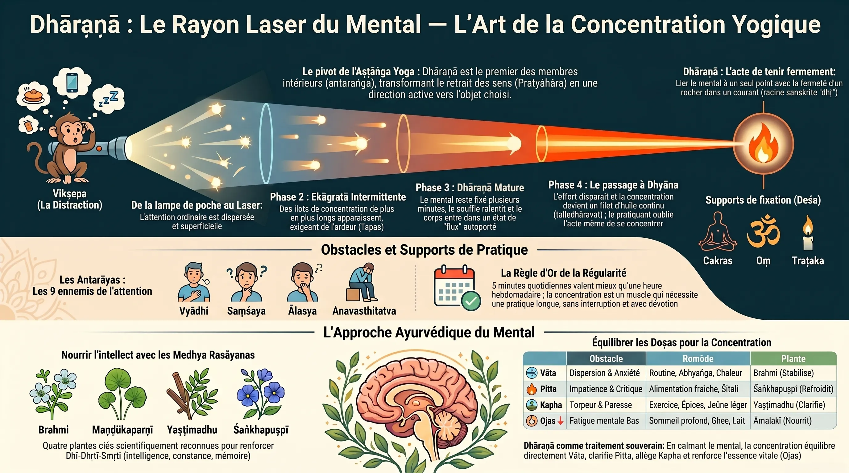 Dharana, la concentration parfaite dans le Raja Yoga